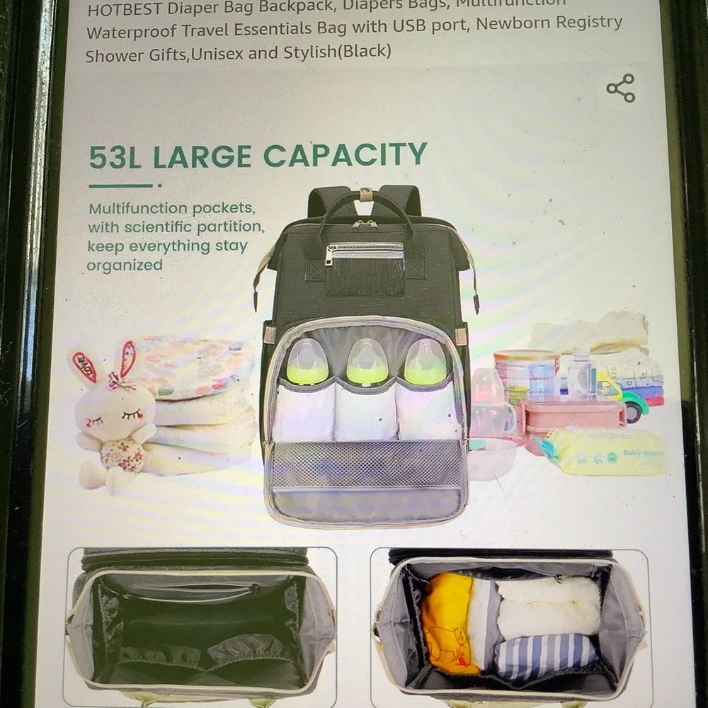 HOTBEST Diaper Bag Backpack, waterproof Large Baby Bag, Nappy Changing Bags - Picture 3 of 7